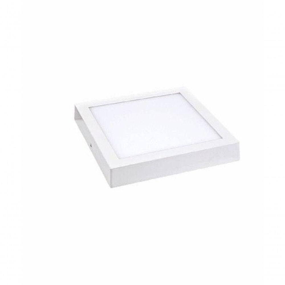 Kit 5 Peça Luminária Led Flat Sobrepor Quadrada 6500k- 24w (18w - 291x291x7,5) Lumanti