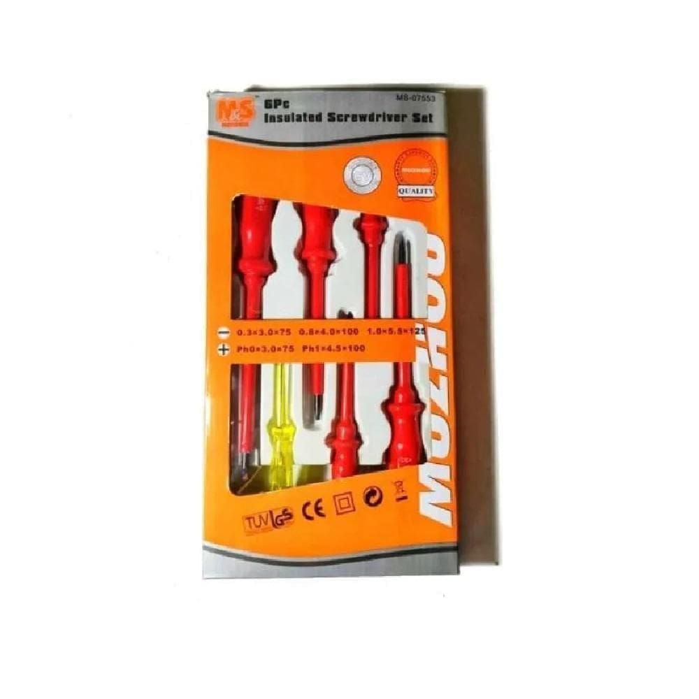 Kit Jogo De Chaves Fenda E Philips Isolada 1000v Imantada 6 Peças Eletricista