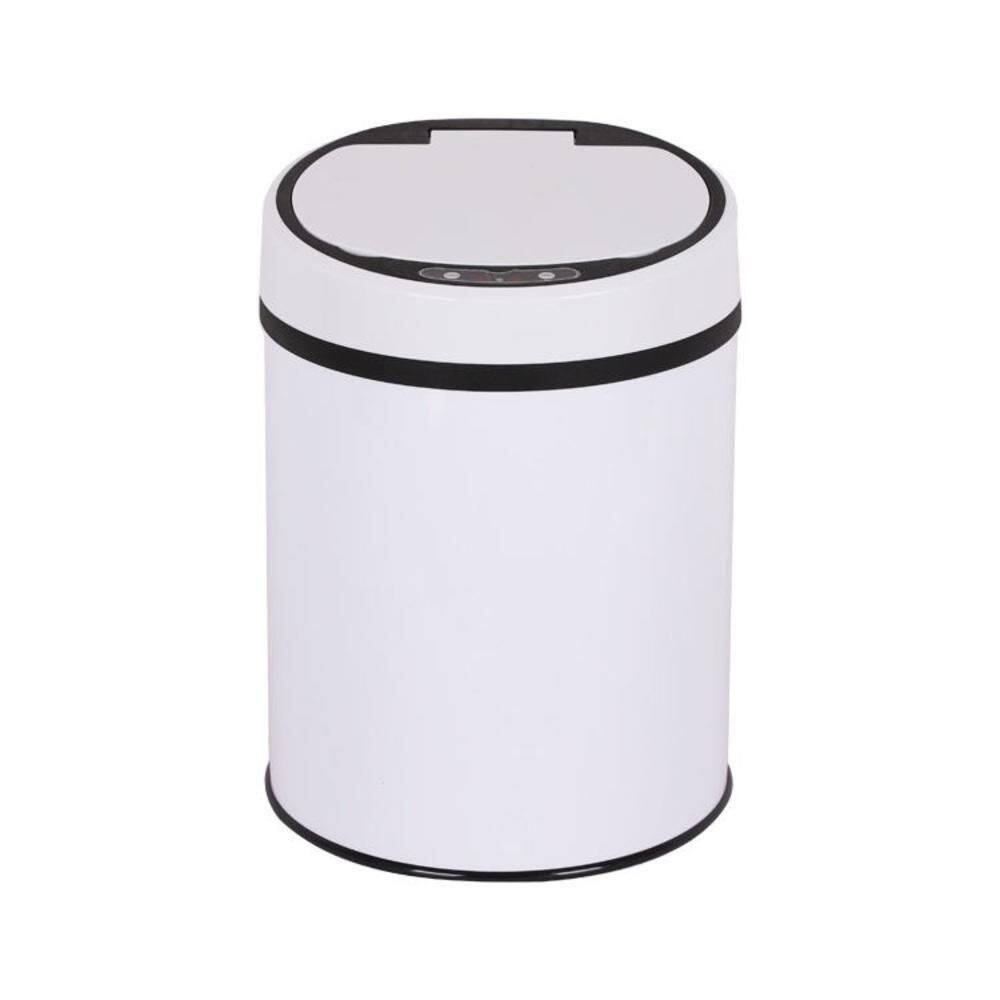Lixeira Automatica Branca Grande 12 Litros Sensor Inteligente Cozinha Banheiro Inox Cesto Lixo