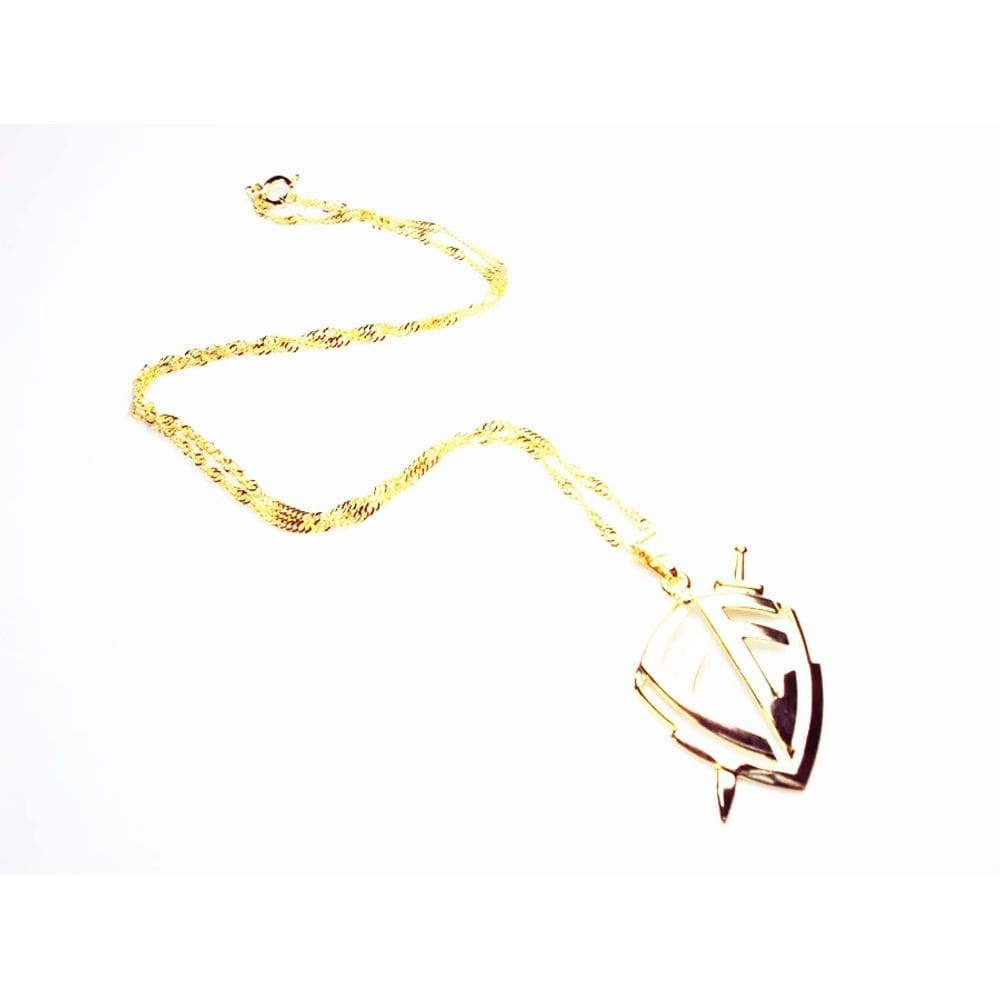 Colar Cordão Gargantilha Escudo Fé Folheado 18k