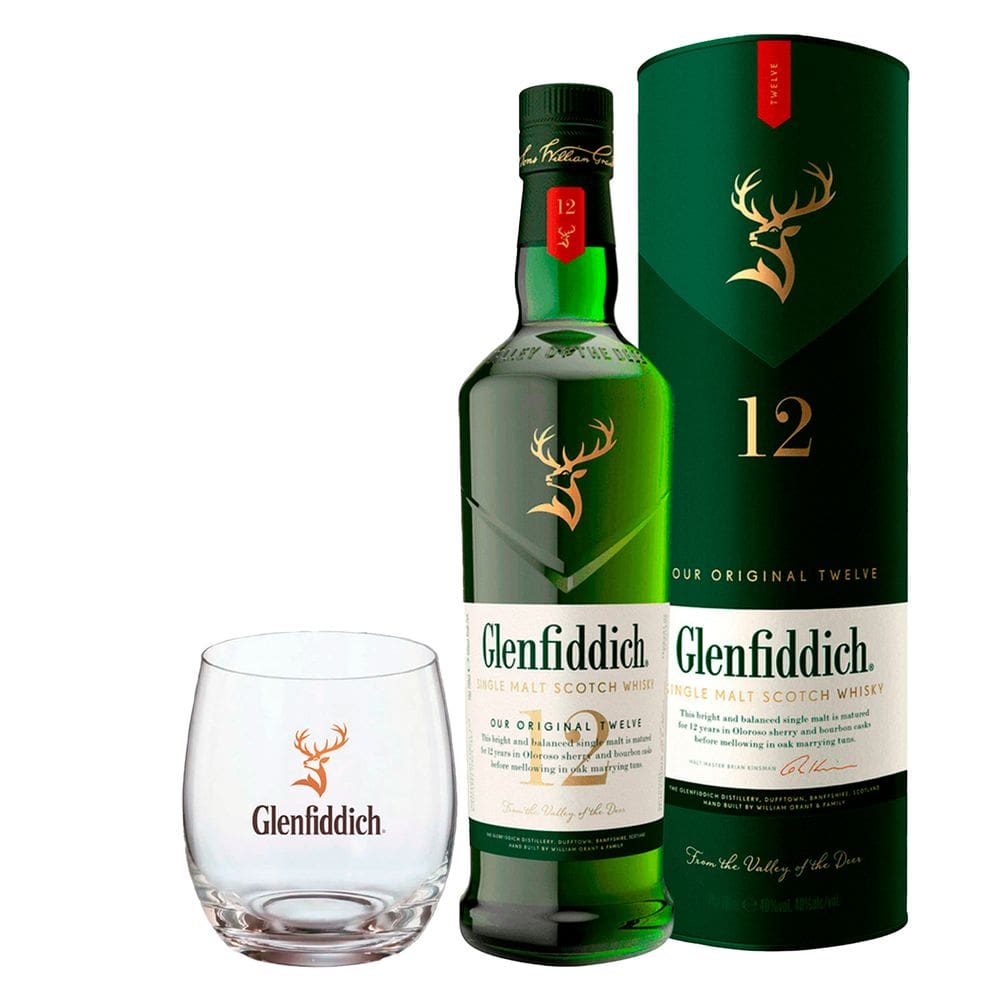 Whisky Glenfiddich 12 Anos 750ml + Copo Glenfiddich