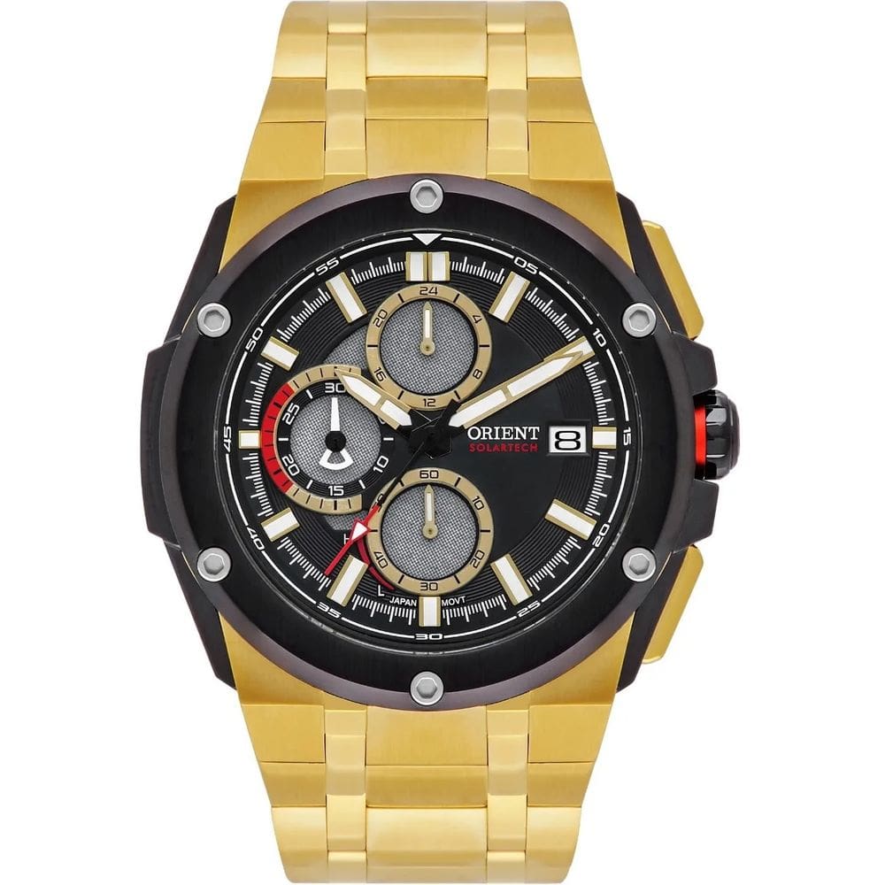 Relógio Orient Masculino Solartech Dourado Luxo Mgssc056 P1kx