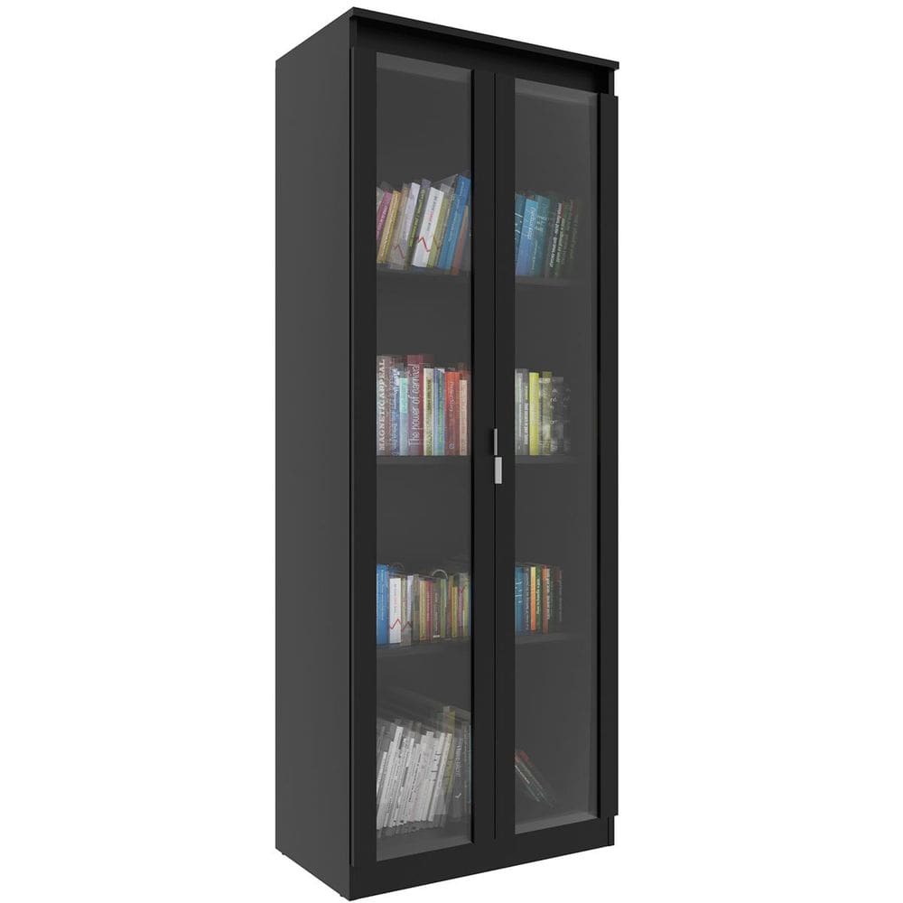 Estante Armário Alta Livreiro Multiuso Office 2 Portas Vidro