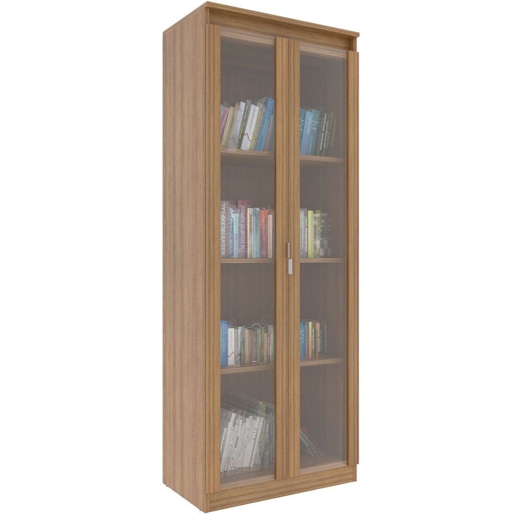 Estante Armário Alta Livreiro Multiuso Office 2 Portas Vidro