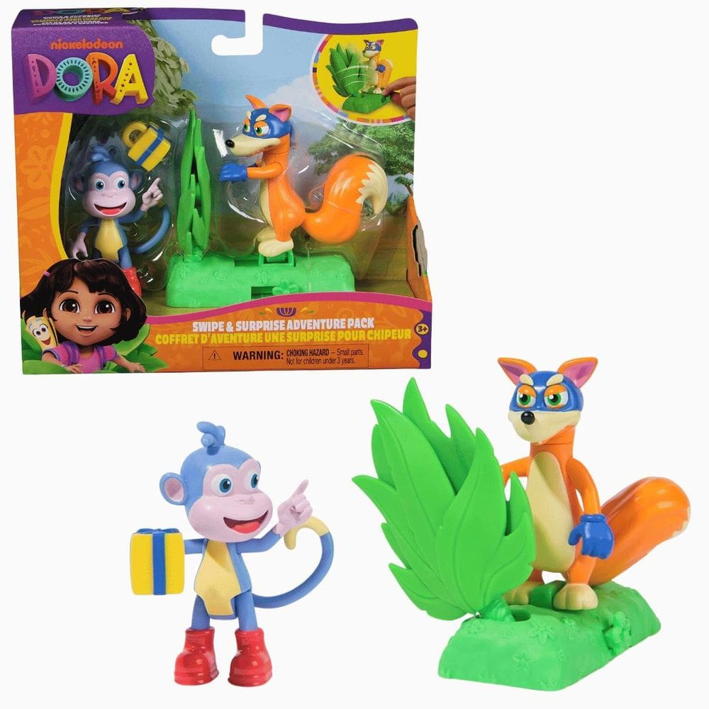 Conjunto Dora Aventureira e Tico 7cm Com Acessórios Sunny
