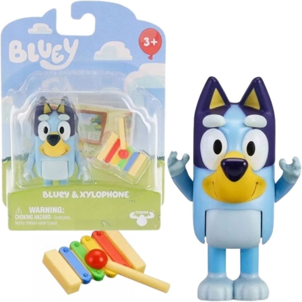 Boneco Colecionável de 6cm Bluey com Xylophone Moldura 7940