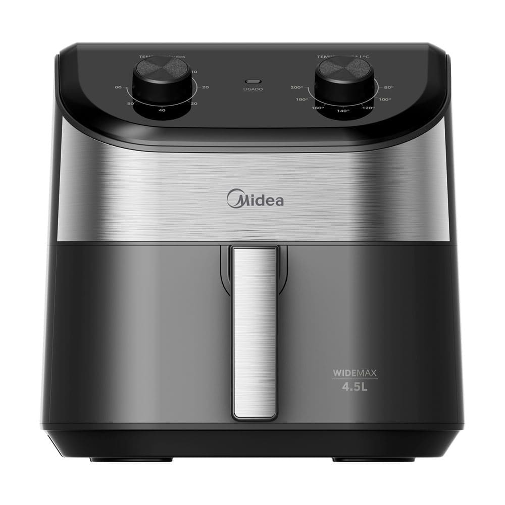 Fritadeira Air Fryer 4,5L Widemax Cyclone Preto e Inox Midea