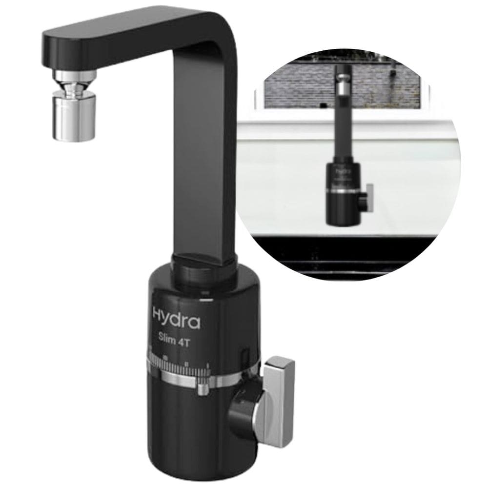 Torneira Mult Slim 4T Parede 5500W 127V Preto Hydra