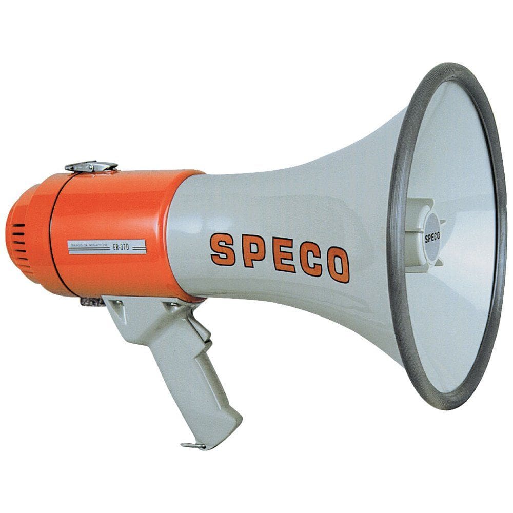 Megafone Speco ER370 Deluxe com sirene 16W - Vermelho/Cinza