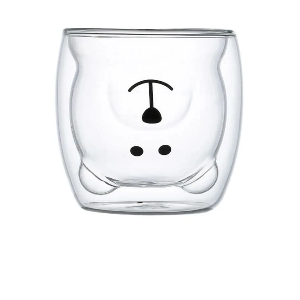 Copo De Vidro Parede Dupla Formato Criativo De Ursinho 250ml