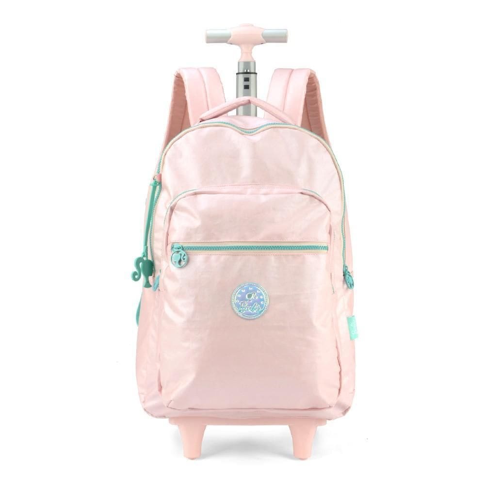 Mochila Feminina Escolar Notebook Rodinhas Barbie Rosa
