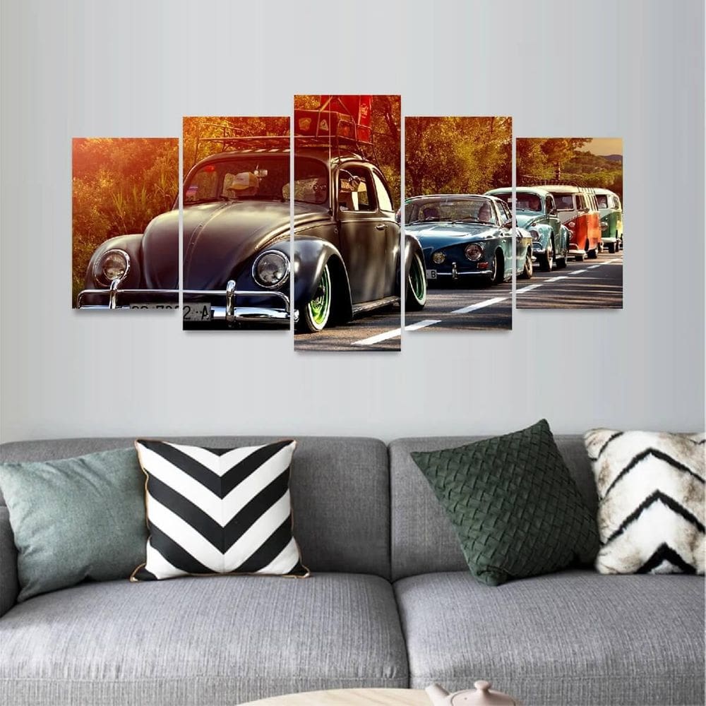 Quadro Mosaico Fila Carros Antigos Fusca Vintage