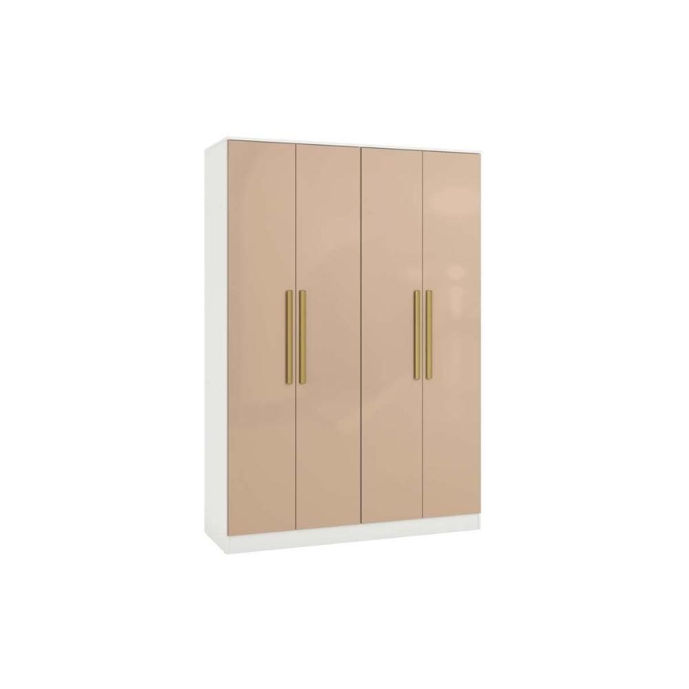 Módulo de Quarto Adapt Guarda Roupa Adapt N536 c/ 4 Portas e 2 Gavetas Branco/Macadamia - Kappesberg