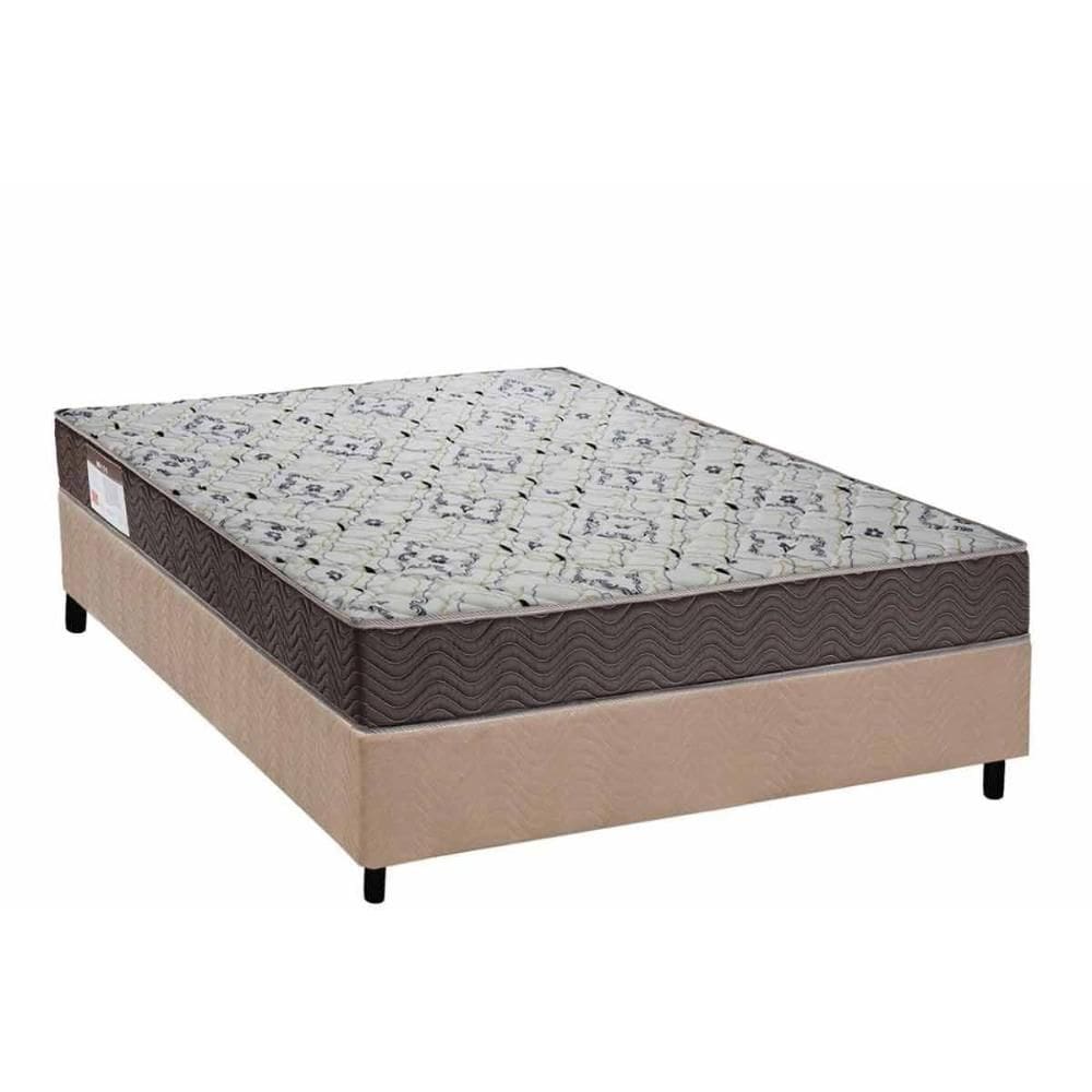 Cama Box Casal: Colchão Ortopédico Ortobom D45 ISO 150 Mega Firme + Base CRC Suede Clean (138x188)