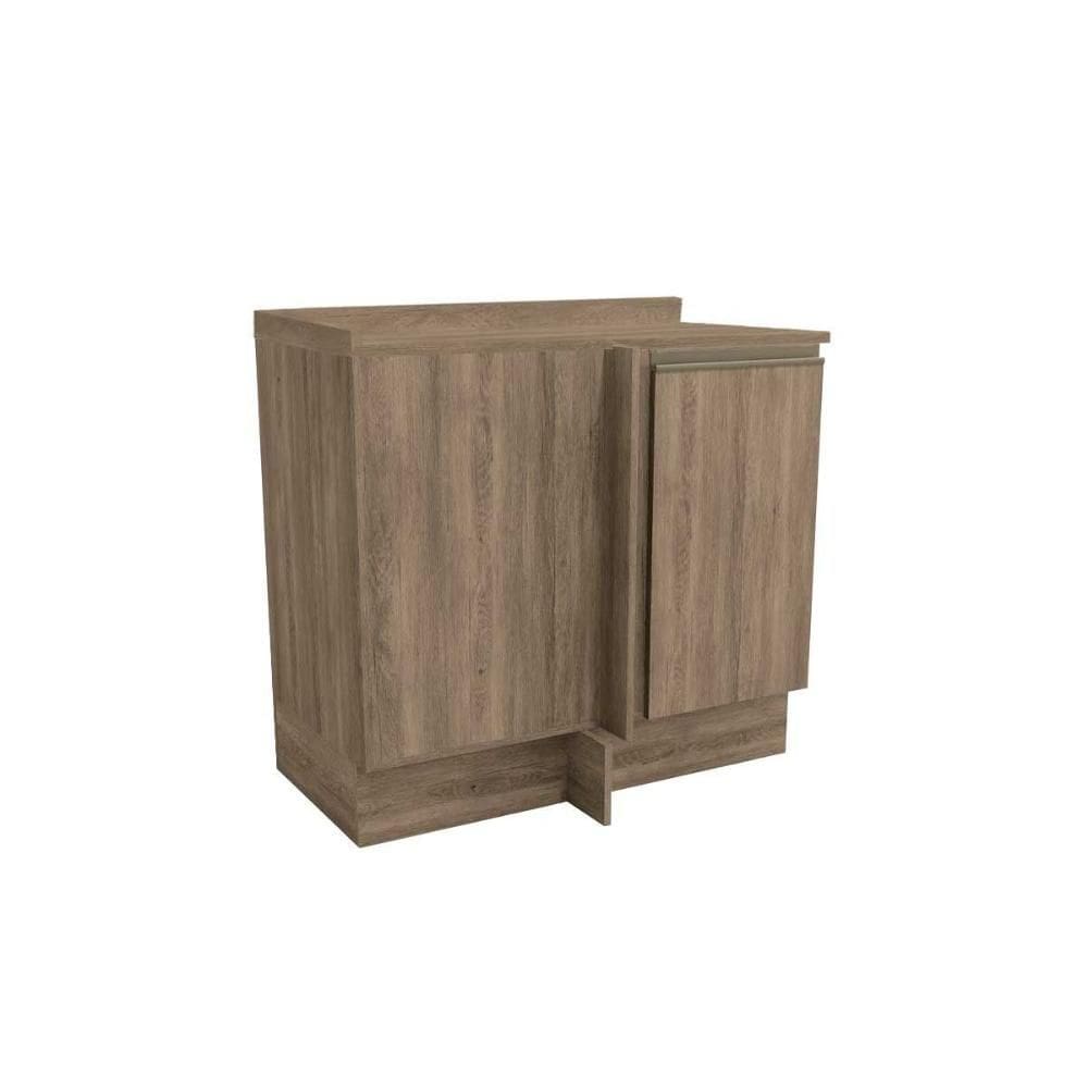 Balcão Cozinha p/ Cooktop c/ Tampo Maxxi G748 Canto Reto c/ 1 Porta 80cm Nogal/Nogal - Kappesberg