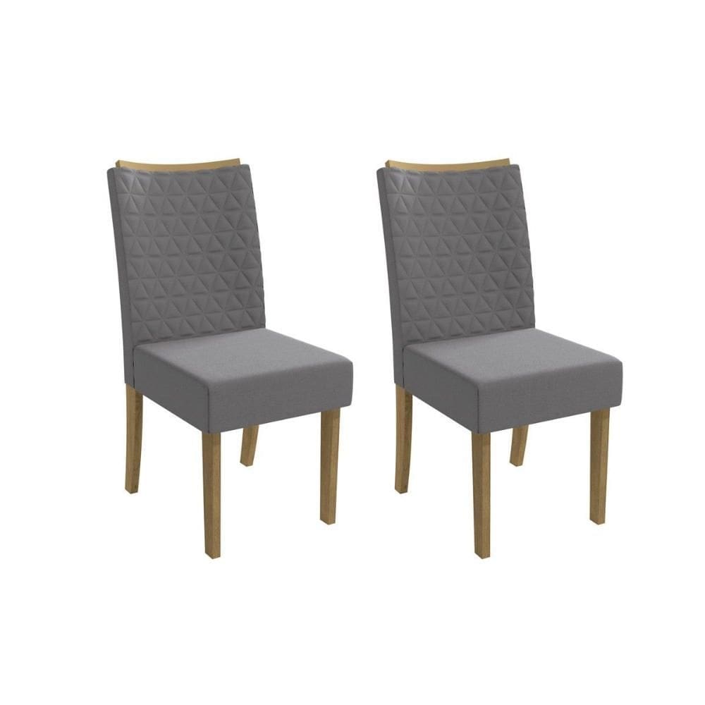 Cadeira de Cozinha 2CAD129 Kit 2 Un Canela/Suede Cinza - Kappesberg