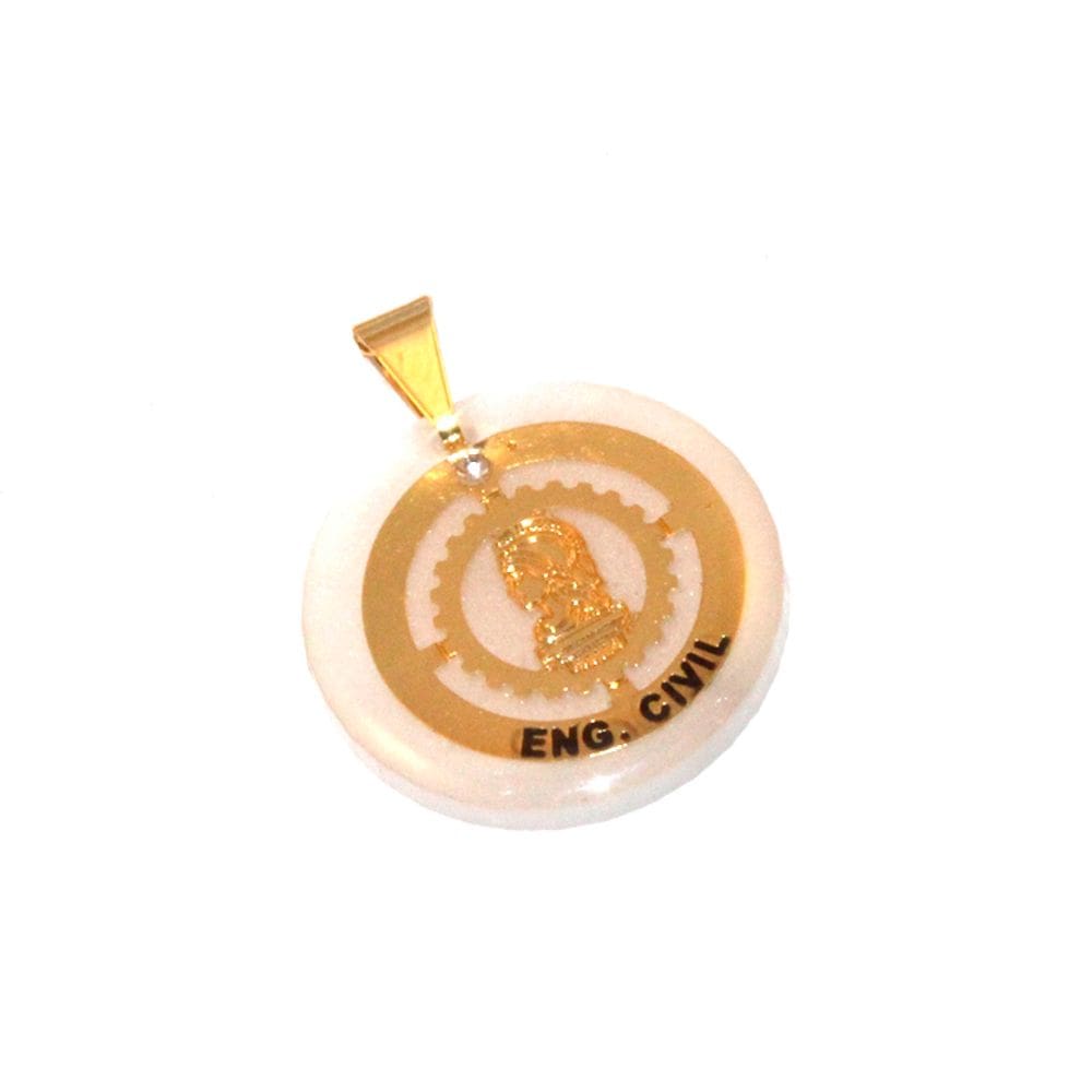 Pingente Profissão Engenharia Civil Folheado Ouro 18k
