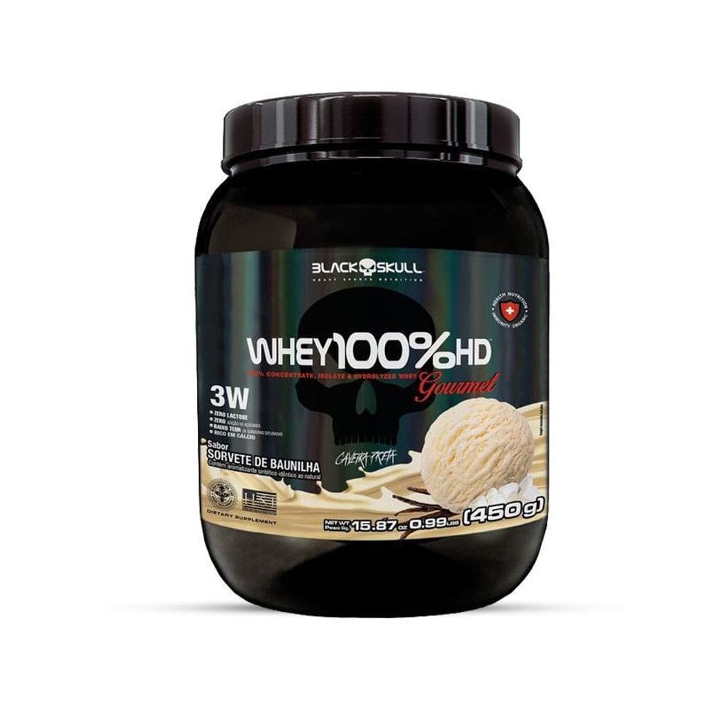 Whey 100% Hd Gourmet 450G - Blackskull - Baunilha