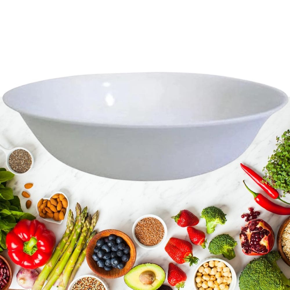 Saladeira Tigela em Melamina Redonda Branca 25cm - Tijela Cumbuca Oxford - PANAMI