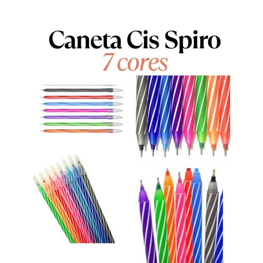 07 Caneta Cis Spiro esferográfica caneta macia todas as cores material escolar papelaria enfermagem medico
