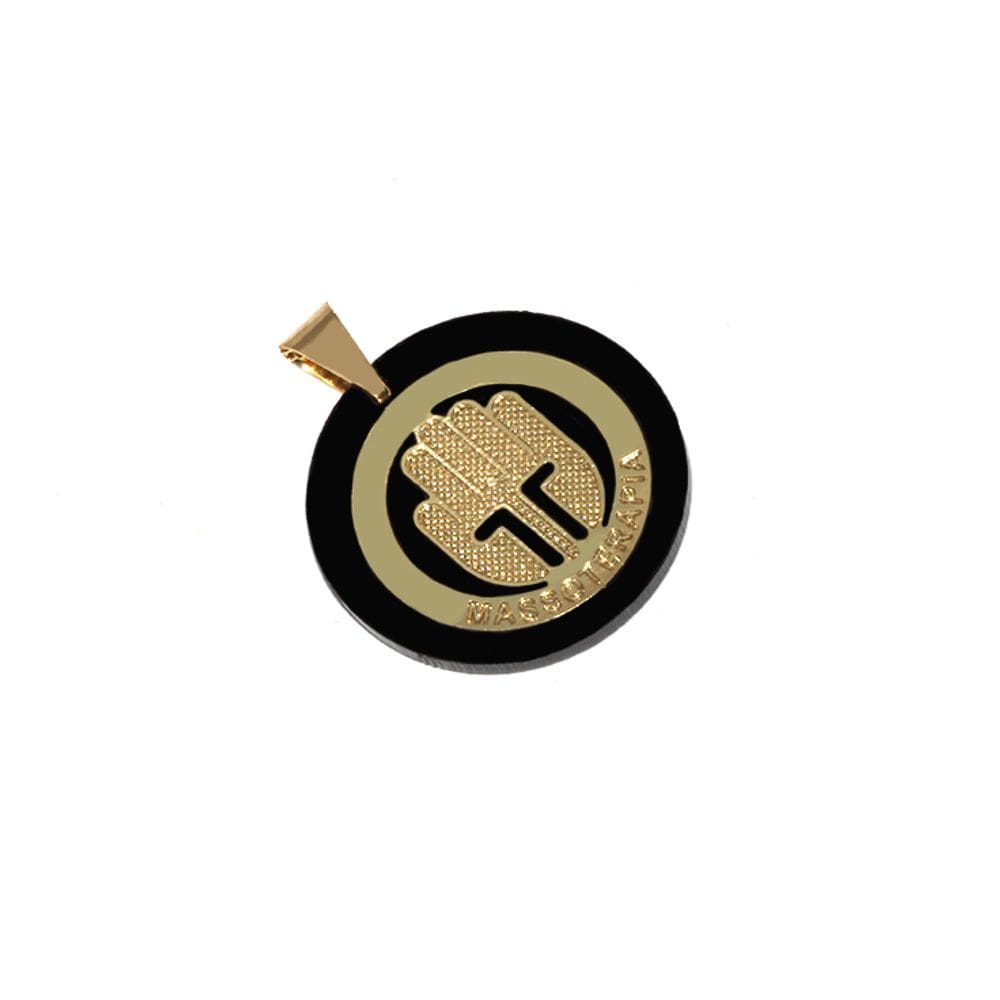 Pingente Curso Profissão Massoterapia Folheado Ouro 18k