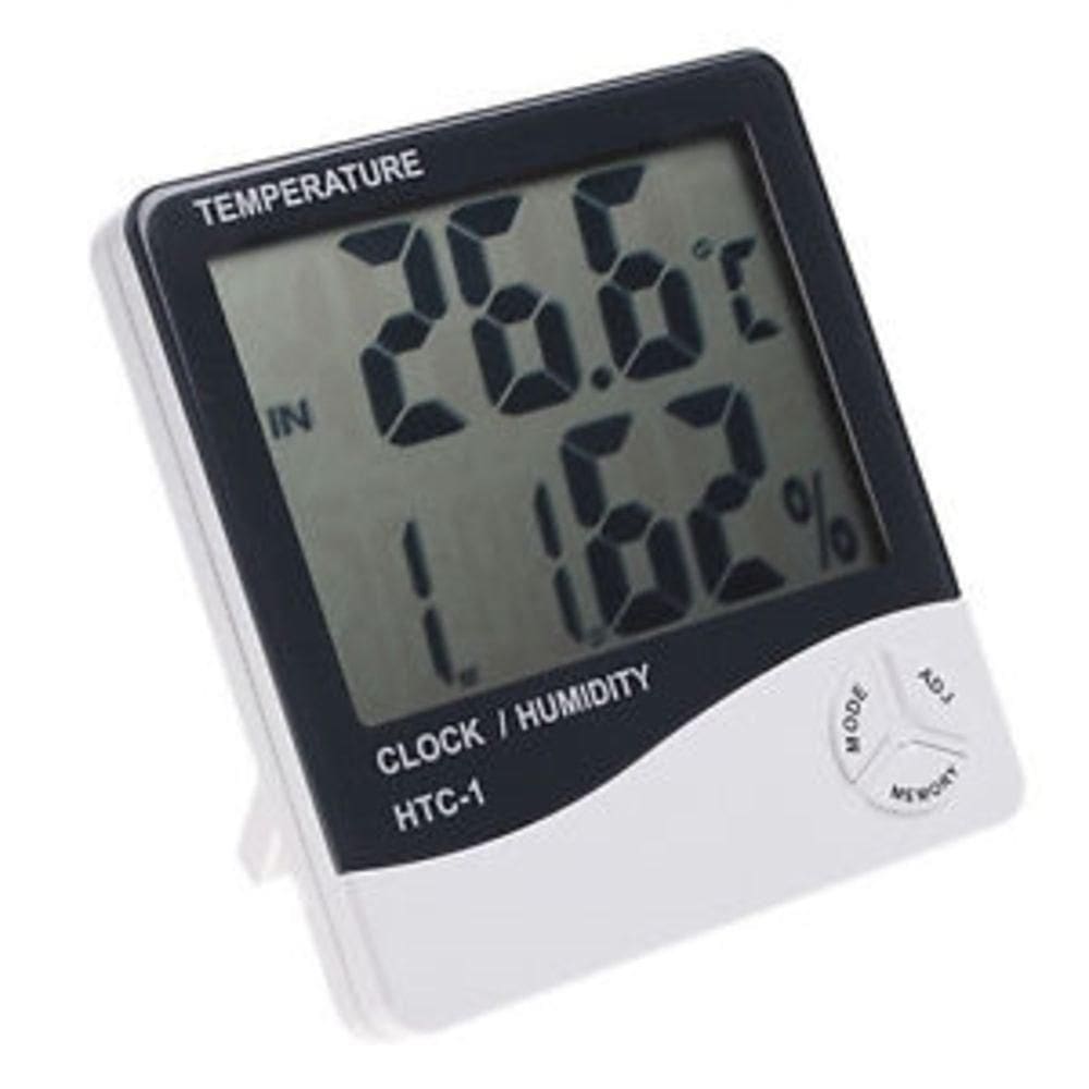 Termometro Digital Relogio Medidor Temperatura Umidade Multifuncional