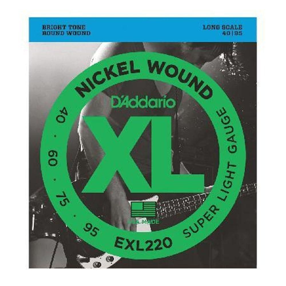 Encordoamento Para Baixo Eletrico 4 Cordas Exl220 Super Light-escala Longa