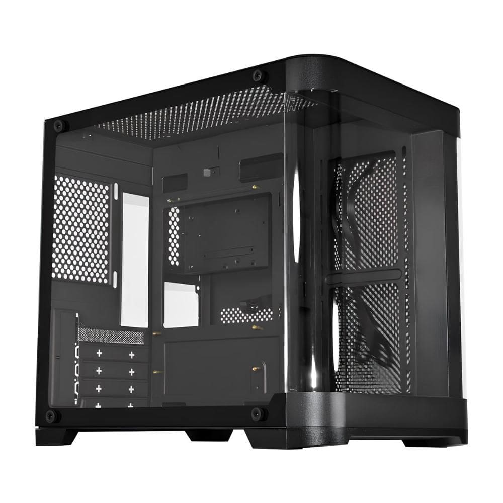 Gabinete Gamer Aquário K-Mex Curva Micro CG-01AG - Vidro Temperado - M-ATX - Preto - CG01AGRH001CB0X
