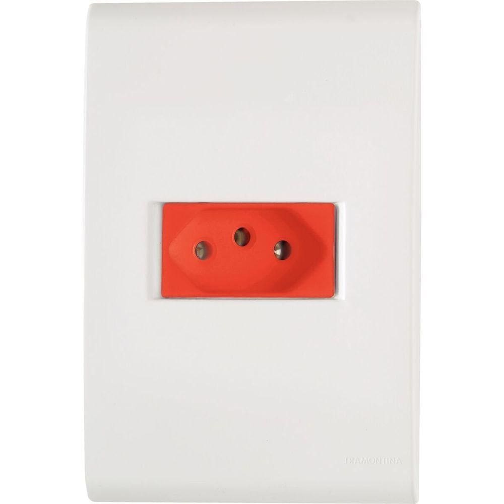 Tramontina -tomada 2p+t 20a-250v Modular Vermelha Vermelho E Branco - 250v
