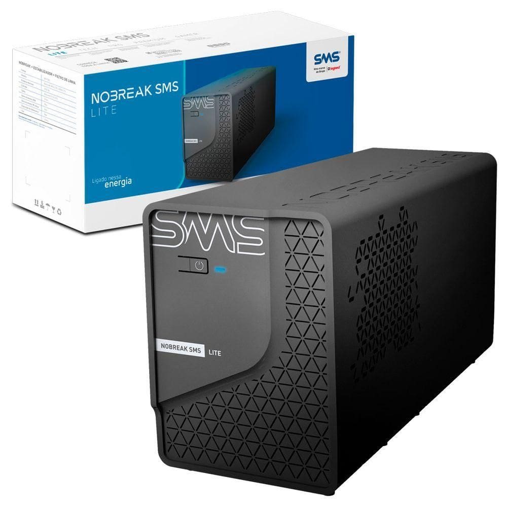 Nobreak 1200va Sms Lite, Entrada Monovolt 115-127v, Saída 115v, 6 Tomadas - 29203