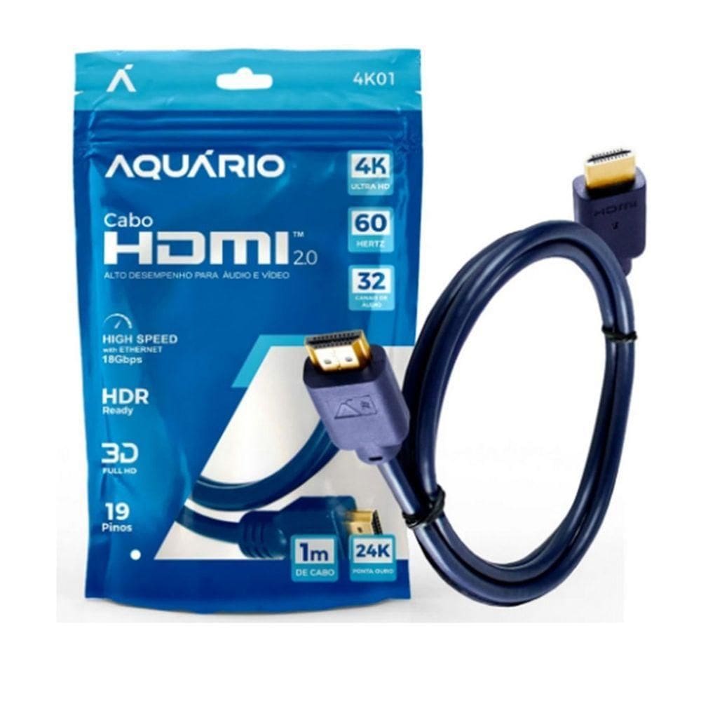 Cabo De Hdmi Macho X Macho 19 Pinos Ultra Hd 1M