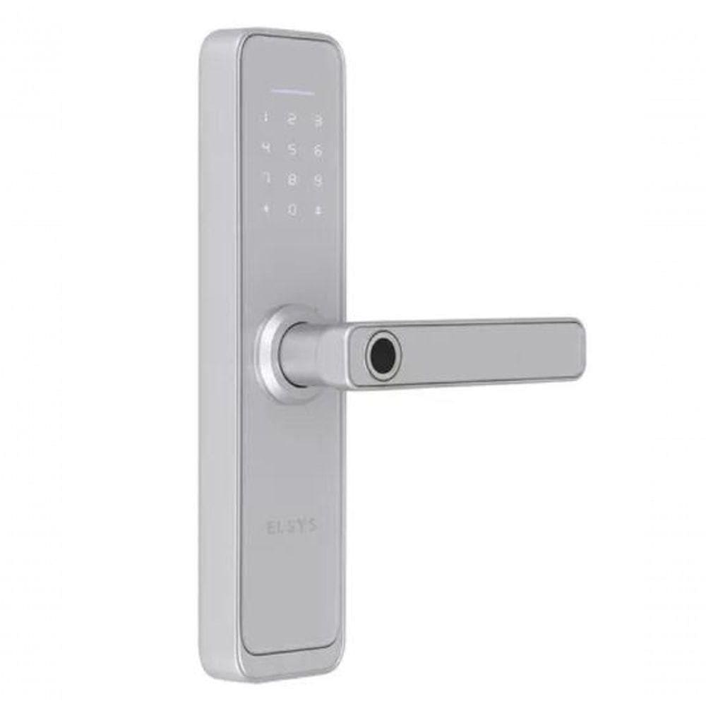 Fechadura Digital De Embutir Wi-fi Com Biometria Esf-de4000b Prata Elsys