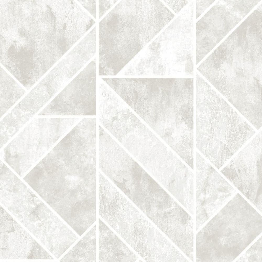 Papel De Parede Colorkey Geométrico Bege E Branco Col1006