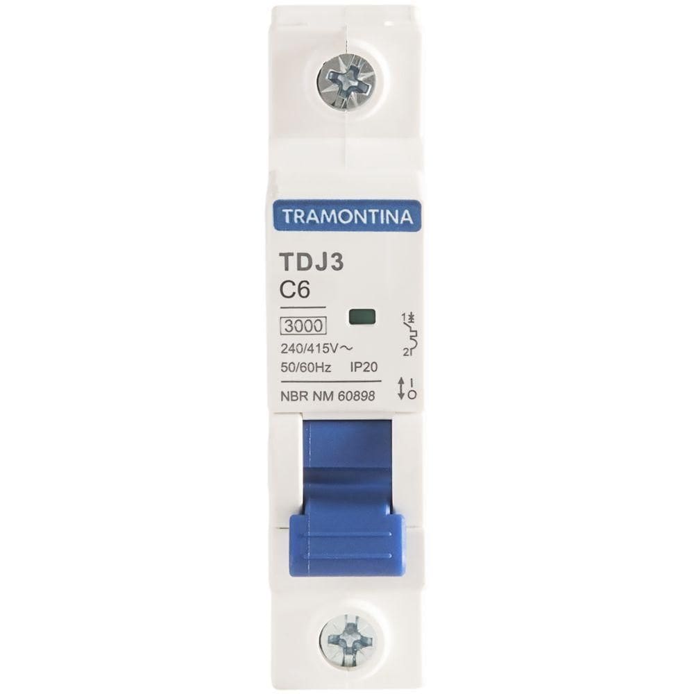 Minidisjuntor Tdj3ka 1 P 6 A Curva C Tramontina
