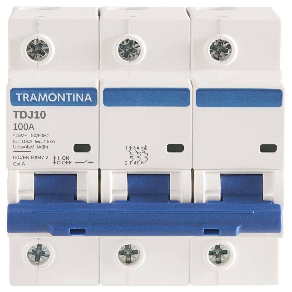 Minidisjuntor Tdj10ka 3 P 100 A Curva C Tramontina