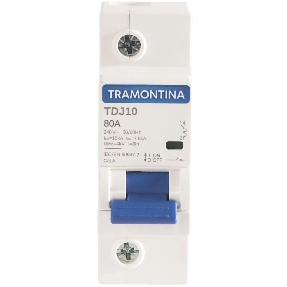 Minidisjuntor Tdj10ka 1 P 80 A Curva C Tramontina