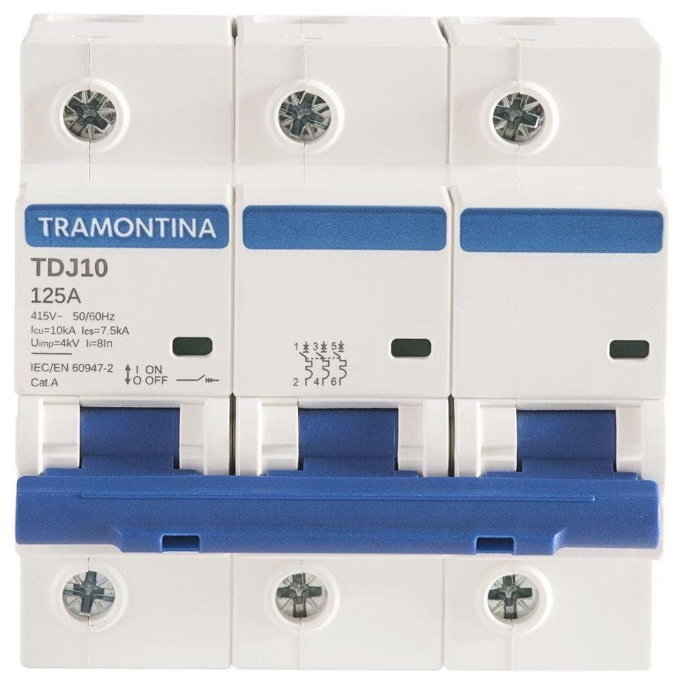Minidisjuntor Tdj10ka 3 P 125 A Curva C Tramontina