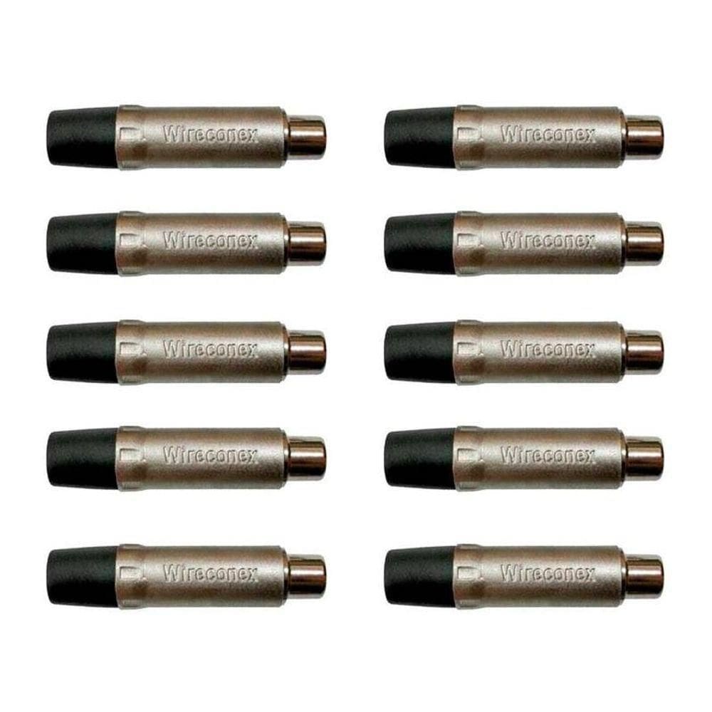 Kit Plug Rca Fêmea Nickel Plt Wc 1222 Fl Bk Ni (10un) Wireconex - Pç - 10