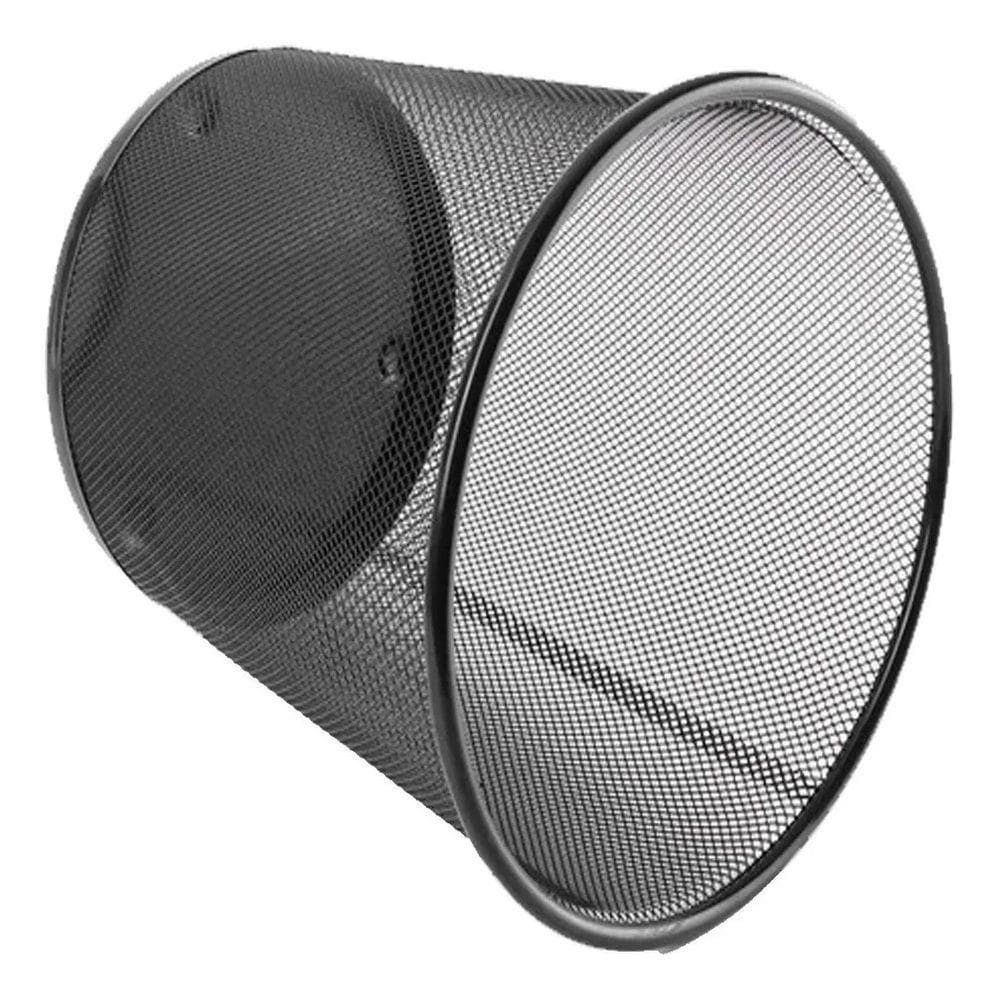 Lixeira Escritorio Cesto Metal Aramado Grande 12 Litros Telado Casa Quarto Multiuso Cor:preto
