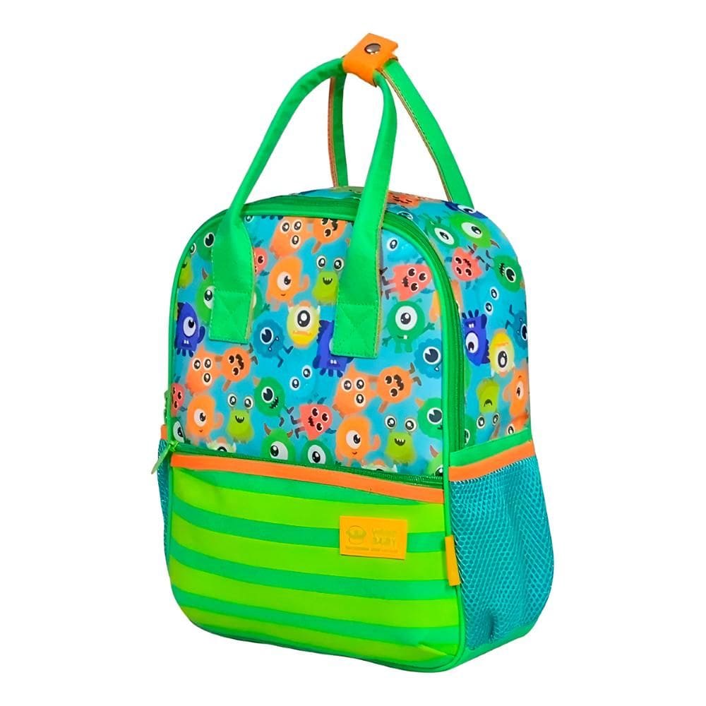 Mochila De Costas Bolsa Baby Masculina Monstrinhos Verde [F102]
