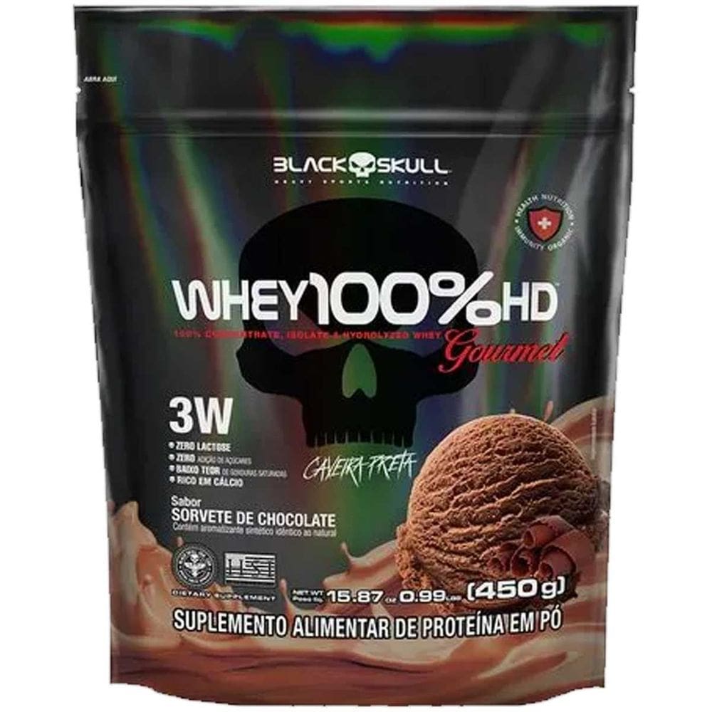 Whey Protein 100%hd Refil Black Skull Gourmet Chocolate 450g