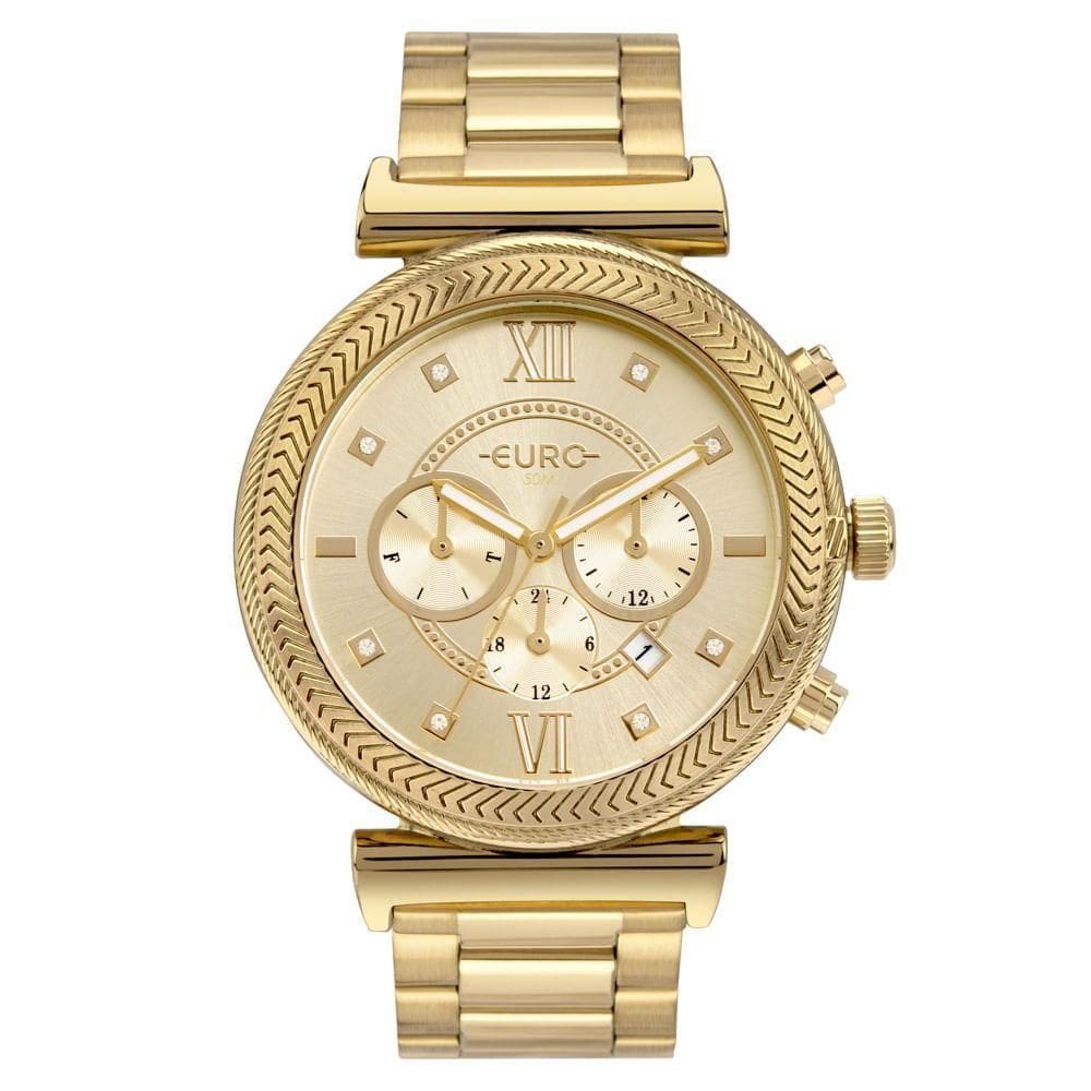 Relógio Euro Feminino Big Case Dourado - Eujp25av-4d Eujp25av-4d