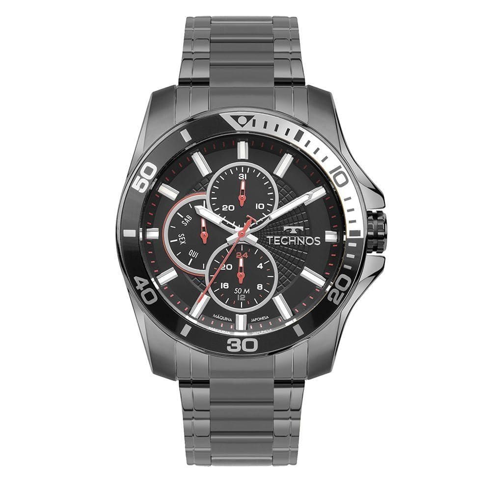 Relógio Technos Masculino Racer Grafite - 6p27duw-1p Relógio Technos Masculino Racer Premium Grafite - 6p27duw-1p