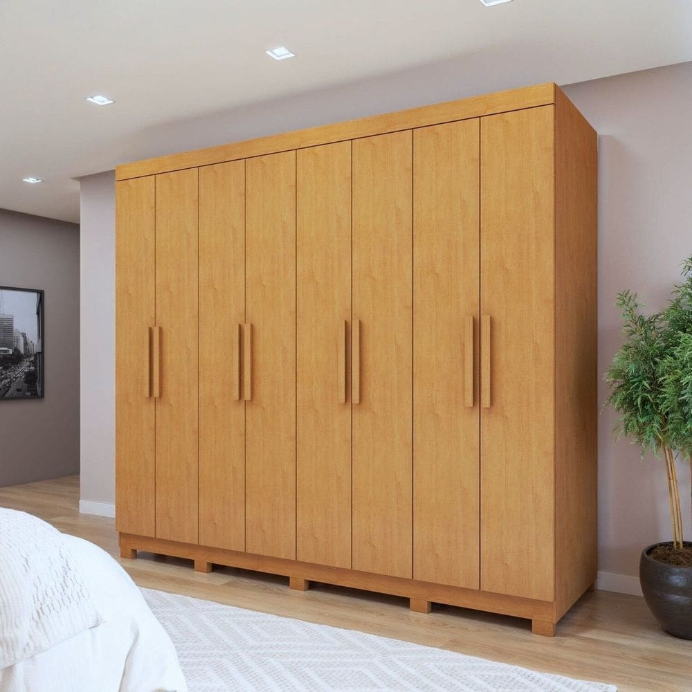 Guarda-roupa para Quarto 8 Portas Andara Amêndoa Clean
