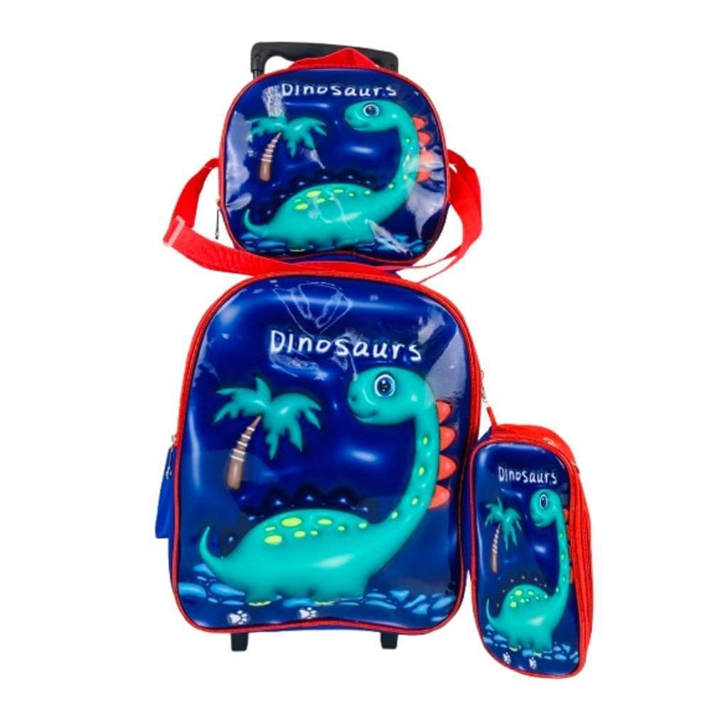 Kit Mochila Infantil Rodinhas Meninos Bolsa Escolar