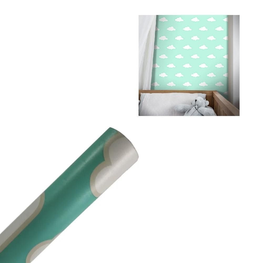 Papel De Parede Infantil 3D Estrelas Verde