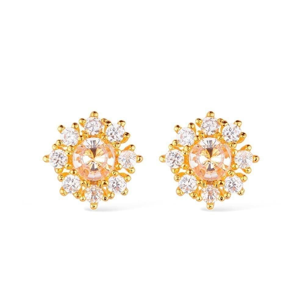 Brinco Dourado Glamour Pedras De Zircônia