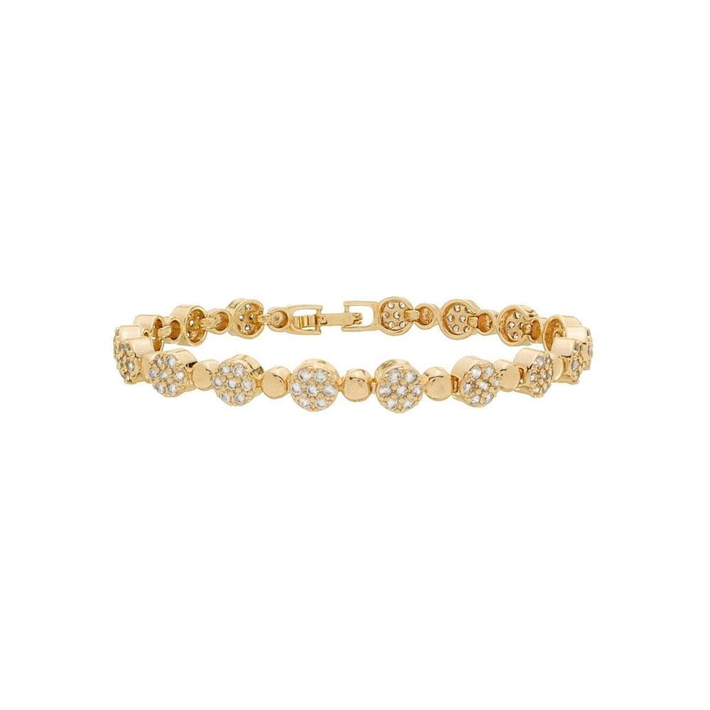 Pulseira Dourada De Circulos Com Zircônia