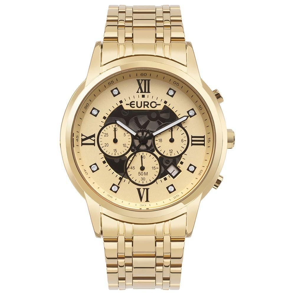Relógio Euro Feminino Big Case Dourado - Eujs26aa-4d Eujs26aa-4d