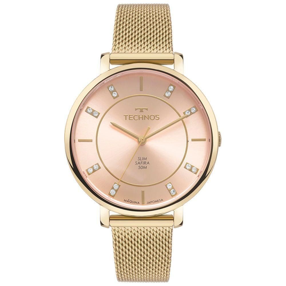 Relógio Technos Feminino Slim Dourado - Gl32ar-1t Gl32ar-1t